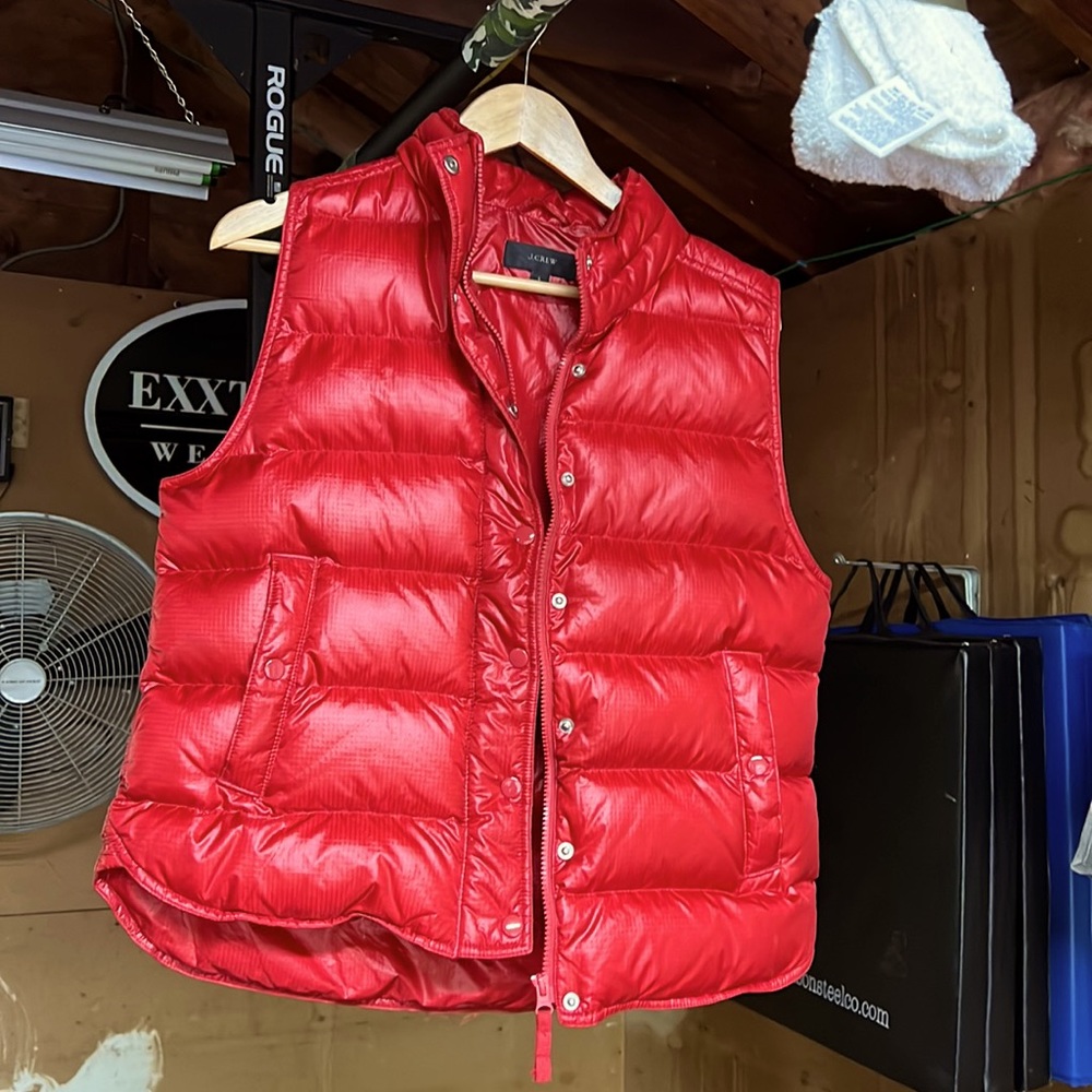 Excellent condition J Crew Cherry red puffer vest